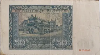 Poland 50 Zlotys, 1941 reverse