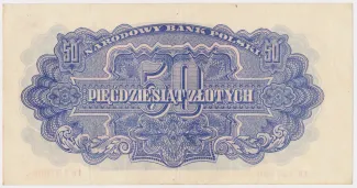 Poland 50 Zlotys, 1944 reverse