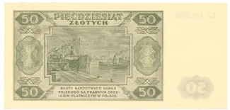 Poland 50 Zlotys, 1948 reverse