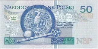 Poland 50 Zlotys, 1994 reverse
