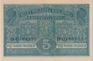 Poland 5 Marks, 1916 reverse