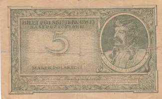 Poland 5 Marks, 1919 reverse