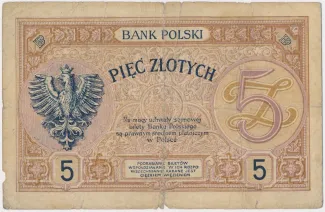 Poland 5 Zlotys, 1919 reverse