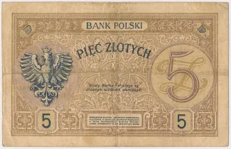 Poland 5 Zlotys, 1924 reverse
