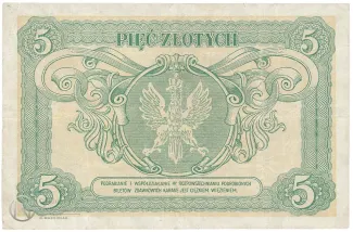Poland 5 Zlotys, 1925 reverse