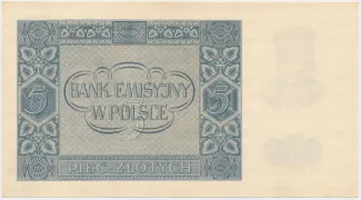 Poland 5 Zlotys, 1940 reverse