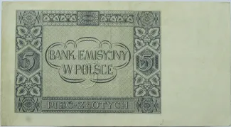 Poland 5 Zlotys, 1941 reverse