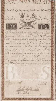 Polish–Lithuanian Commonwealth 1.000 Zlotys, 1794 image