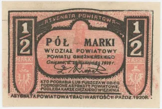 Polish notgeld 0 Marki, 1919 reverse