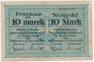 Polish notgeld 10 Marks, 1920 image