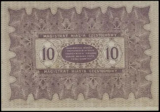Polish notgeld 10 Rubļi, 1915 reverse
