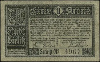 Polish notgeld 1 Korona, 1919 reverse
