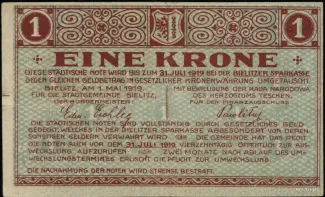 Polish notgeld 1 Korona, 1919 reverse