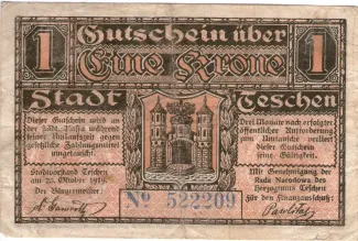 Polish notgeld 1 Korone, 1919 reverse