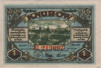Polish notgeld 1 Mark, 1922 obverse