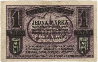 Polish notgeld 1 Marka, 1919 image
