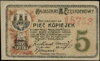 Polish notgeld 5 Kopiejek, 1916 obverse