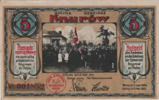 Polish notgeld 5 Mark, 1922 obverse
