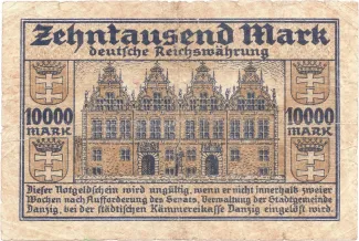 Polish States 10.000 Mark, 1923 reverse