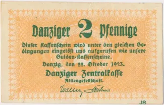 Polish States 2 Pfennige, 1923 obverse