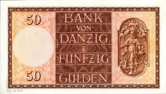 Polish States 50 Gulden, 1937 reverse