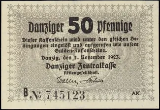 Polish States 50 Pfennige, 1923 obverse