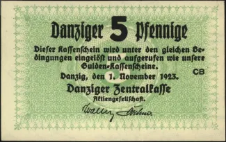 Polish States 5 Pfennigs, 1923 obverse