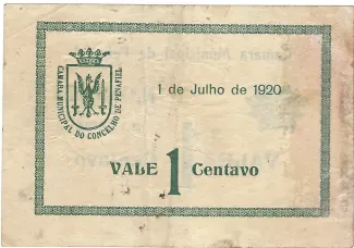 Porto, District of 1 Centavo, 1920 reverse