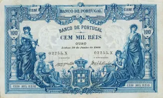 Portugal 100.000 Réis 1st., 1909 image