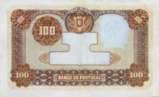 Portugal 100.000 Réis 2nd., 1916 reverse
