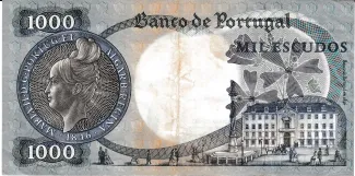 Portugal 1.000 Escudos 10th., 1967 reverse