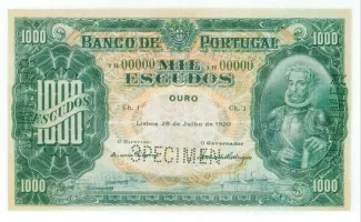 Portugal 1.000 Escudos 1st., 1920 image