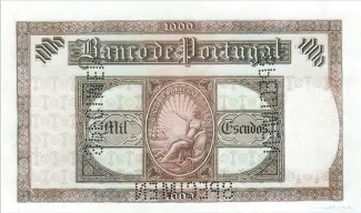 Portugal 1.000 Escudos 3rd., 1927 reverse