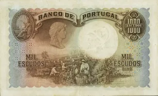 Portugal 1.000 Escudos 4th., 1929 reverse