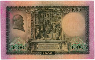 Portugal 1.000 Escudos 7th., 1942 reverse