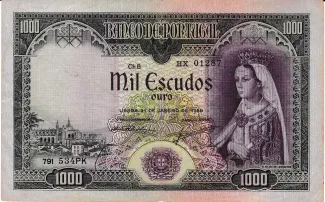 Portugal 1.000 Escudos 8th., 1956 image