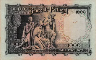 Portugal 1.000 Escudos 8th., 1956 reverse