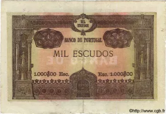 Portugal 1.000 Escudos, 1920 reverse