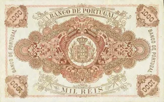 Portugal 1.000 Réis 2nd., 1896-1900 reverse