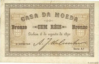 Portugal 100 Réis, 1891 image
