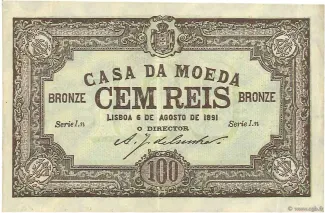 Portugal 100 Réis, 1891 image