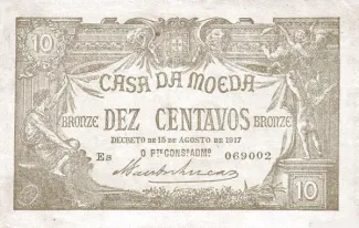 Portugal 10 Centavos, 1917 image