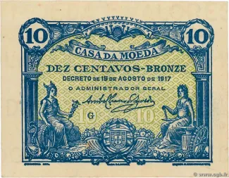 Portugal 10 Centavos, 1917 image