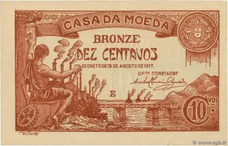 Portugal 10 Centavos, 1917 image
