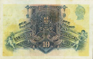 Portugal 10 Escudos 2nd., 1920-1928 reverse