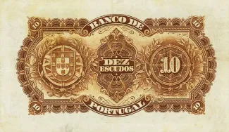 Portugal 10 Escudos 3rd., 1925 reverse