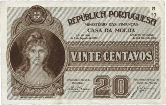 Portugal 20 Centavos, 1925 image