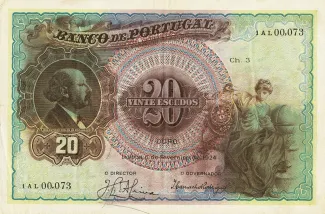 Portugal 20 Escudos 3rd., 1927 image