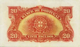 Portugal 20 Escudos 4th., 1925 reverse