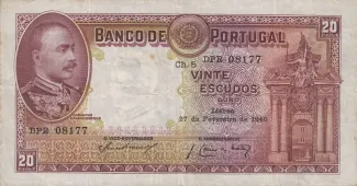 Portugal 20 Escudos 5th., 1940 image
